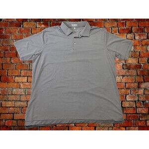 PETER MILLAR Men's XXL Summer Comfort Gray Short Sleeve Polo‎ Golf Shirt Top EUC